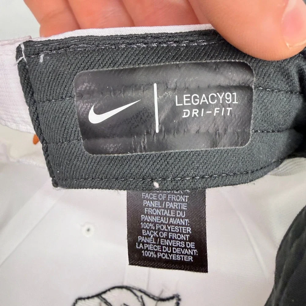 Nike Hat Legacy91 Dri-FIT Unisex OSFM White Embroidered Cat Logo Cap
